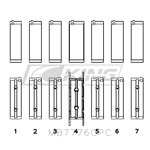 King MB7776GPC BMW N52 N53 N55 main bearing set
